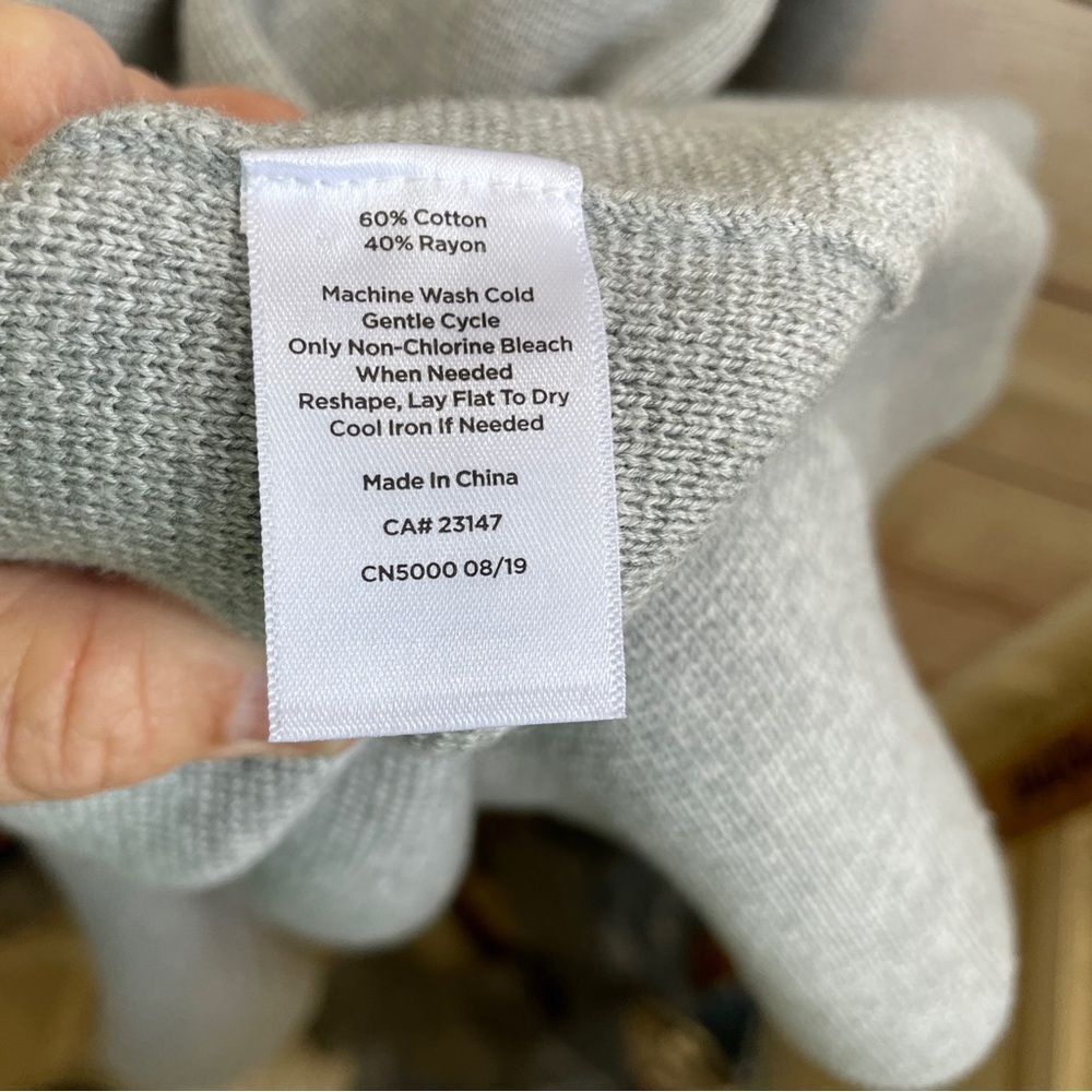 TALBOTS LONG LINE COTTON SWEATER IN‎ GRAY - Picture 8 of 8